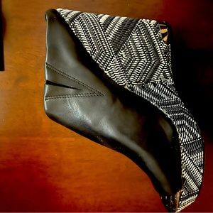 Sam Edelman Black Wedge Heel.  Never worn. Wedge is vibrant with silver metal